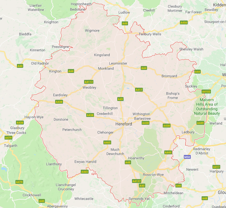 Remapping In Herefordshire Map